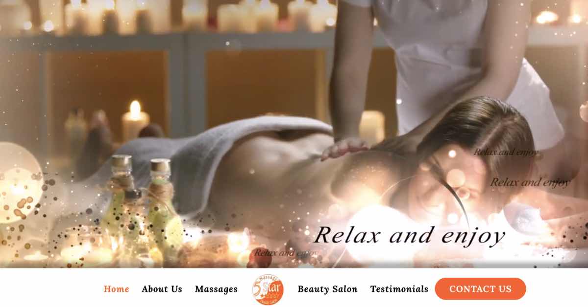 5 Star Massage Website Example