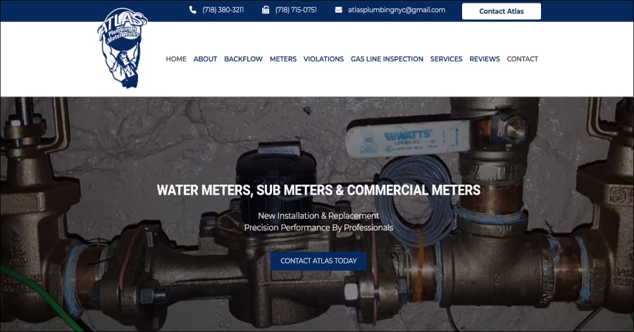 Atlas - Plumber Website Design Atlas Plumbing NYC - Plumbing Website Examples