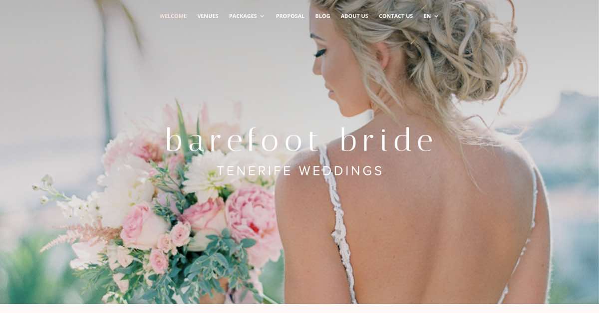 Barefoot Bride Wedding Planner Website Example