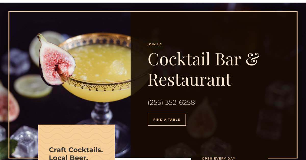 Cocktail Bar Restaurant Template Cocktail Bar Restaurant Template