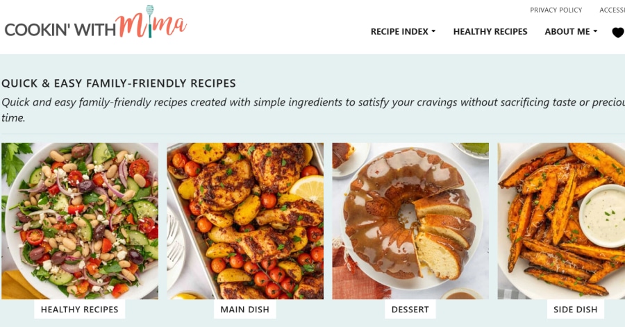 Cookin with Mima - Influencer Website Examples cookin’ with mima - influencer website example
