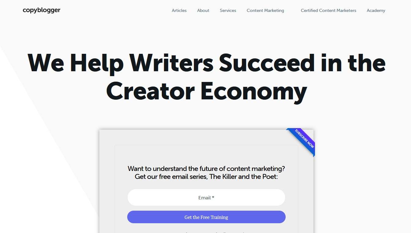 Copyblogger - Blog Website Example