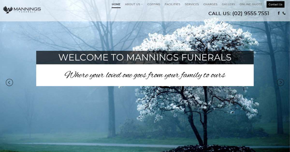 Mannings Funeral Website Example