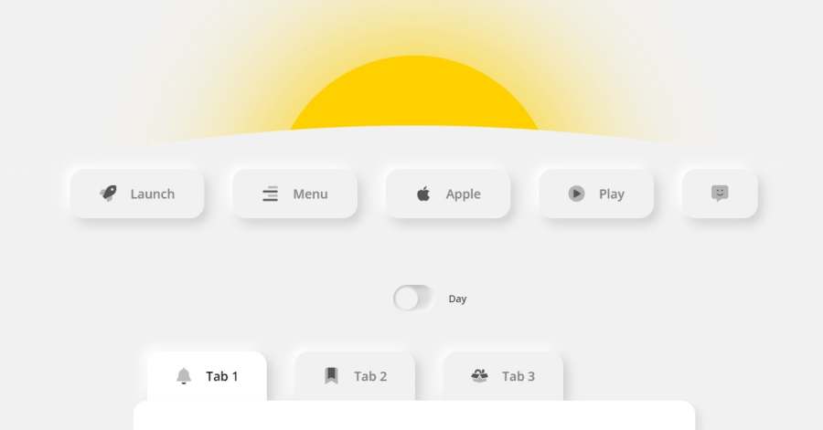 Day and Night - Neumorphism Website Examples