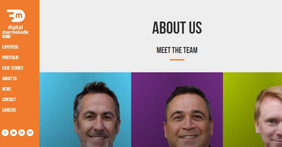 Digital Marmalade - Meet the Team Website Examples