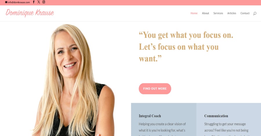 Dominique Krause - Life Coach Websites