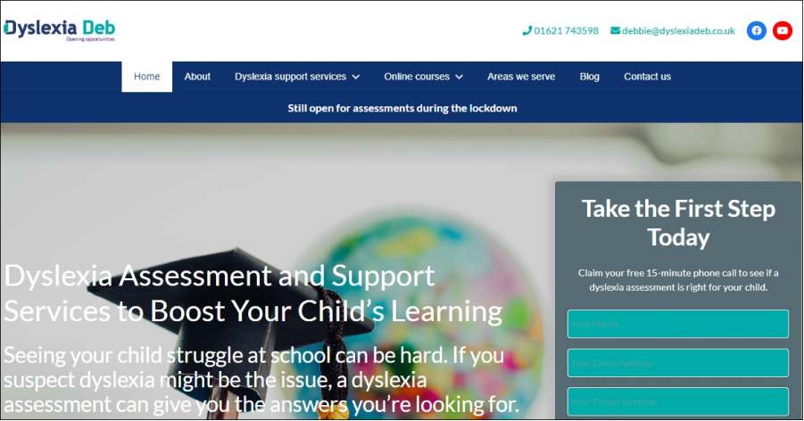 Dyslexia Deb - eLearning Website Examples