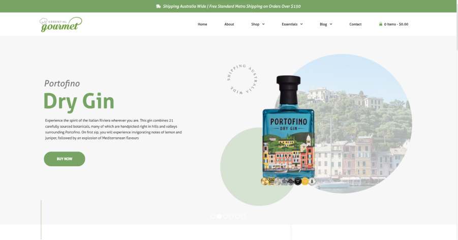 Essential Gourmet - Woocommerce Website Example