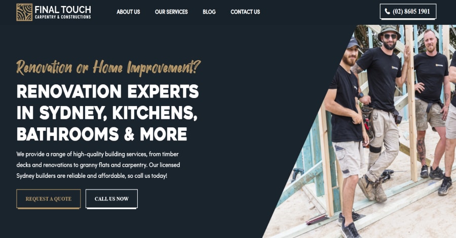 Final Touch - Construction Website Design