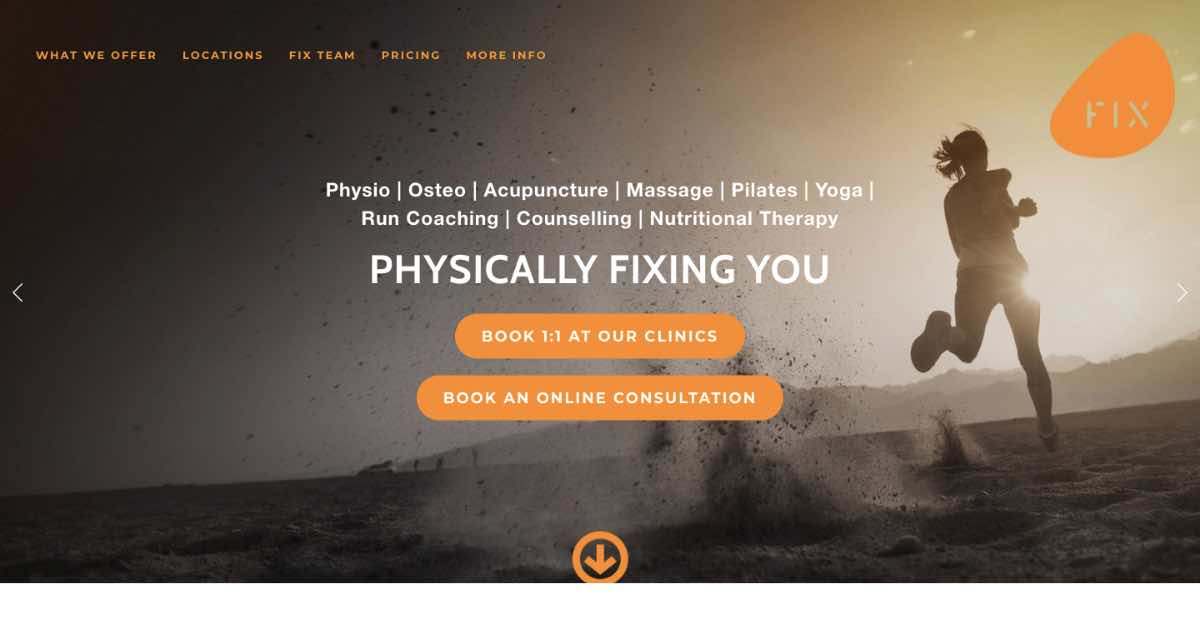 Fix London Massage Website Example