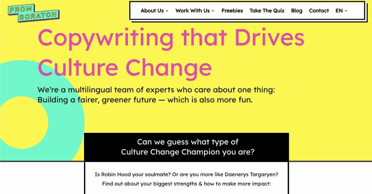 From Scratch Copywriter Website Example