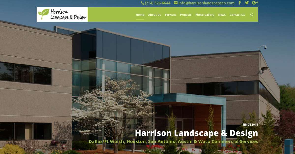 Harrison Landscaping Website Example