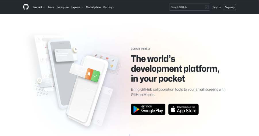 Technology Website Examples - GitHub