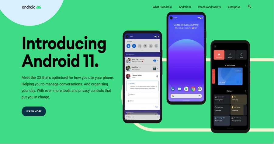 Technology Website Examples - Android