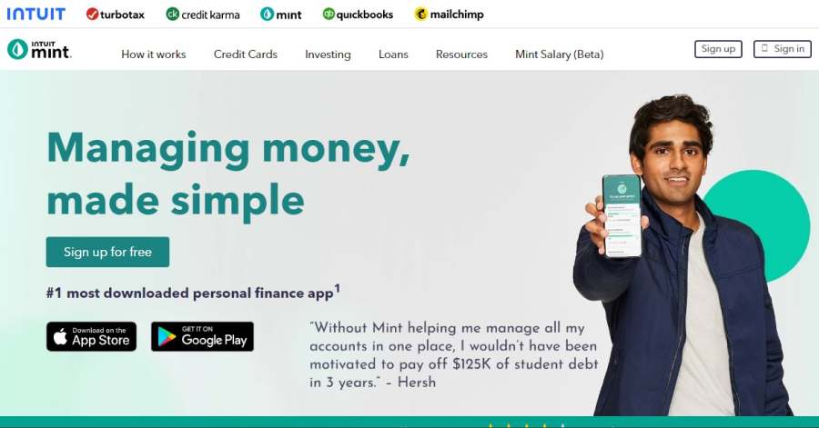 Intuit - Above The Fold Website Examples