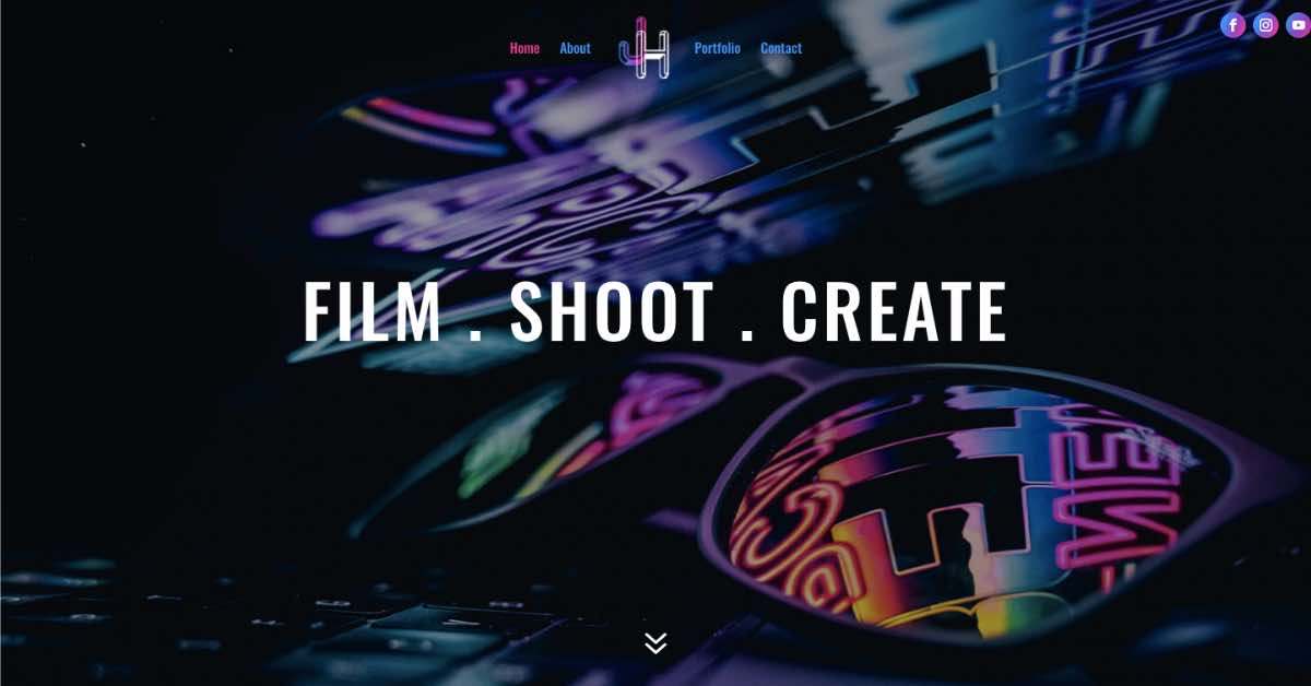 Jack Holmes Videographer Website Example