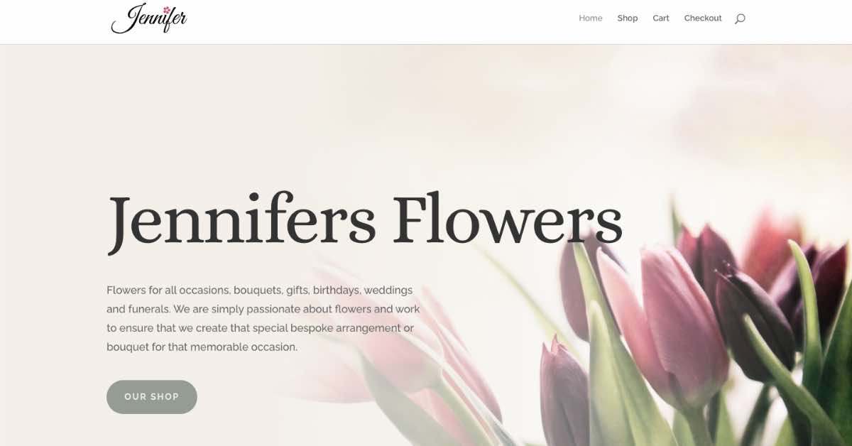 Jennifer Flower Shop Website Example