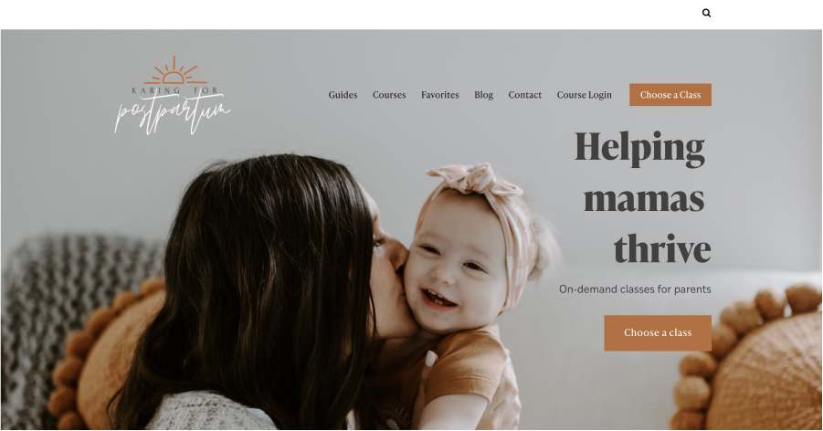 Karing for Post Partum Teacher Website Example