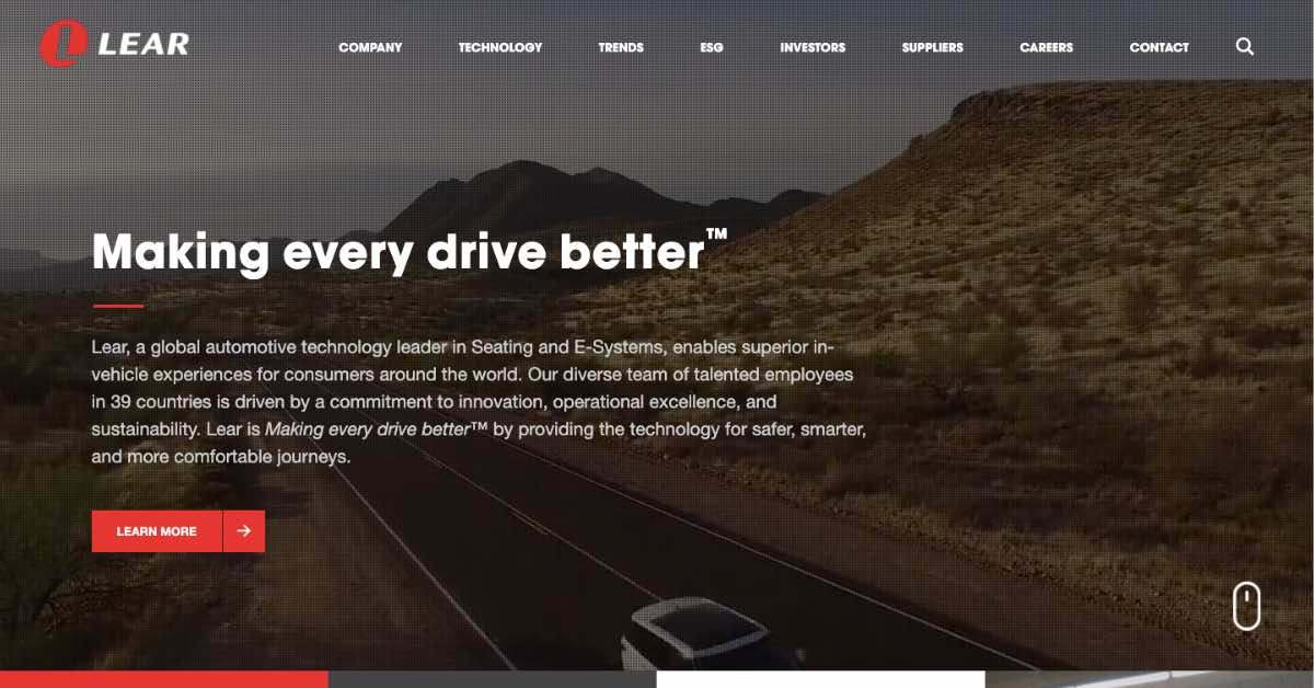 Lear Factory Website Example