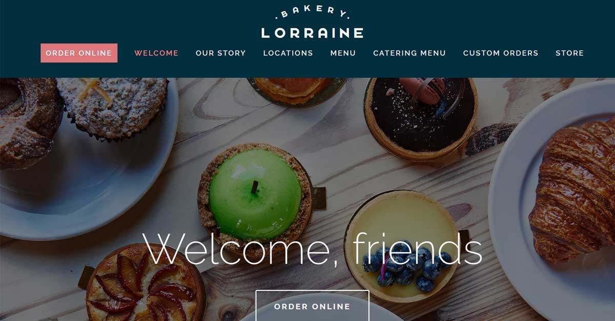 Lorraine Bakery Website Design Example