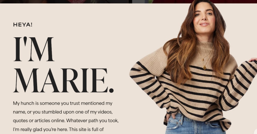 Marie - Influencer Website Examples