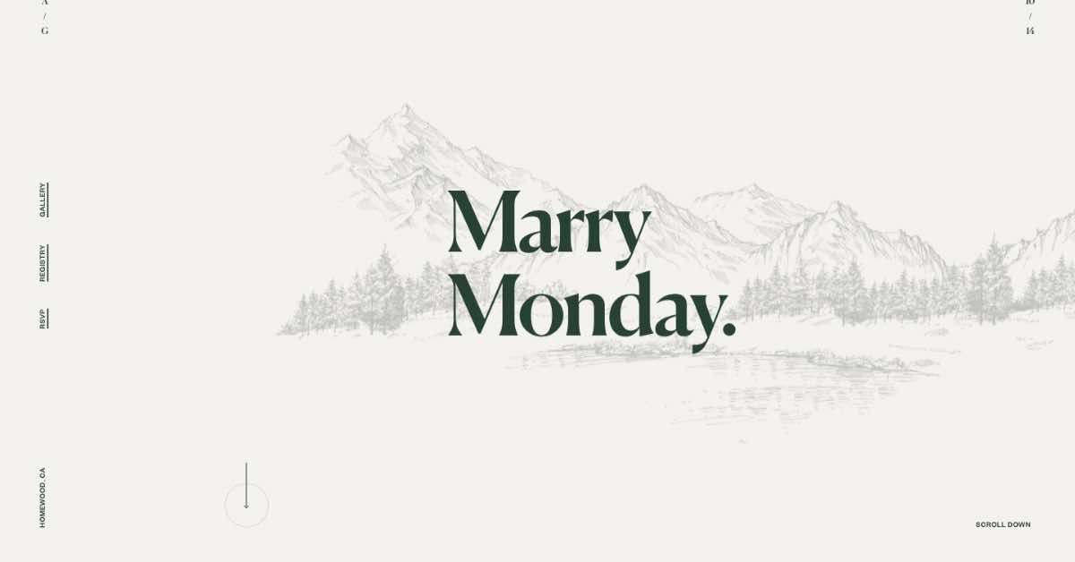 Marry Monday Wedding Website Example