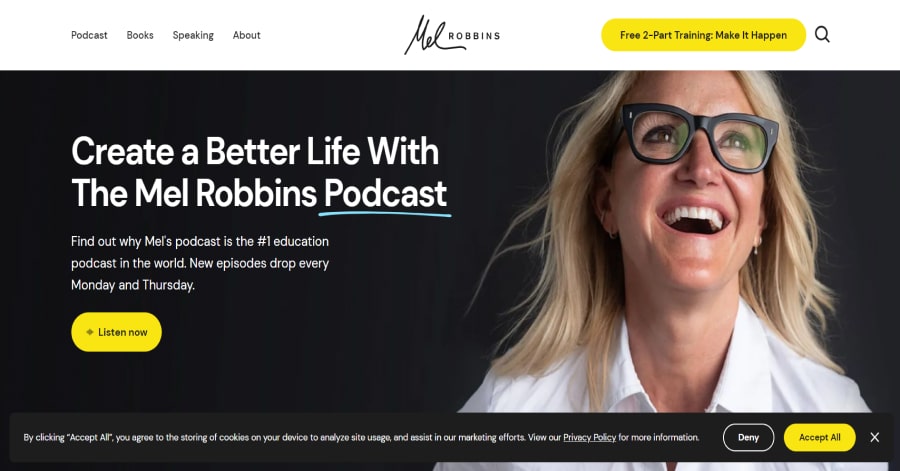 Mel Robbins - Life Coach Websites Best Life Coach Websites 2024_Mel Robbins