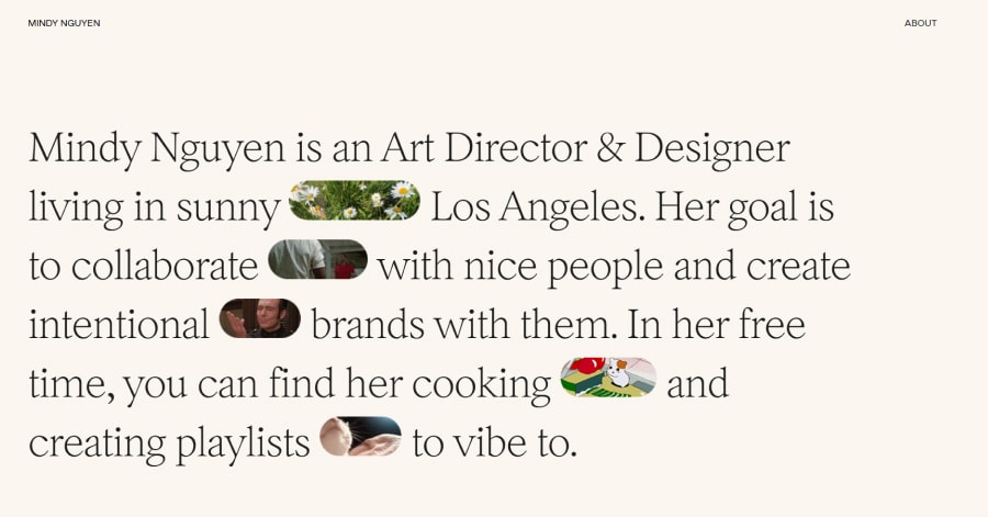 Mindy Nguyen - Squarespace Portfolio Websites