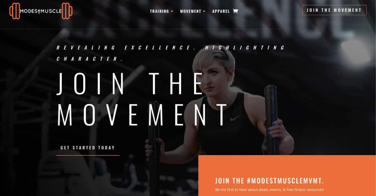 Modest Muscle Fitness Website Example