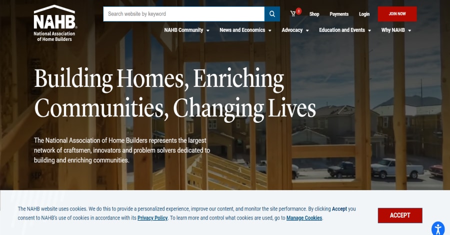 NAHB - Construction Website Design Laura Granja - Model Website Examples