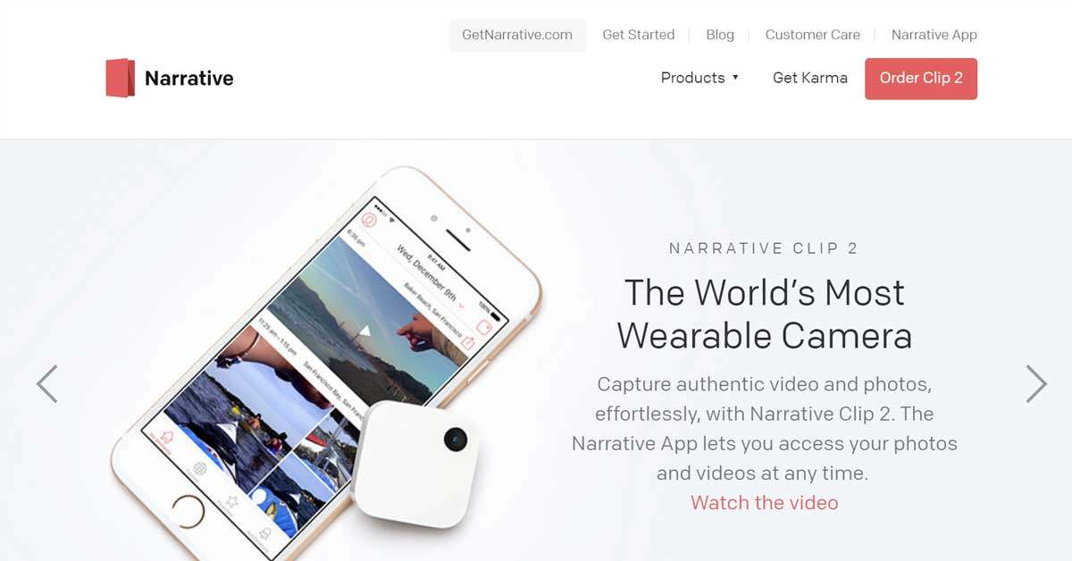 Narrative Startup Website Example