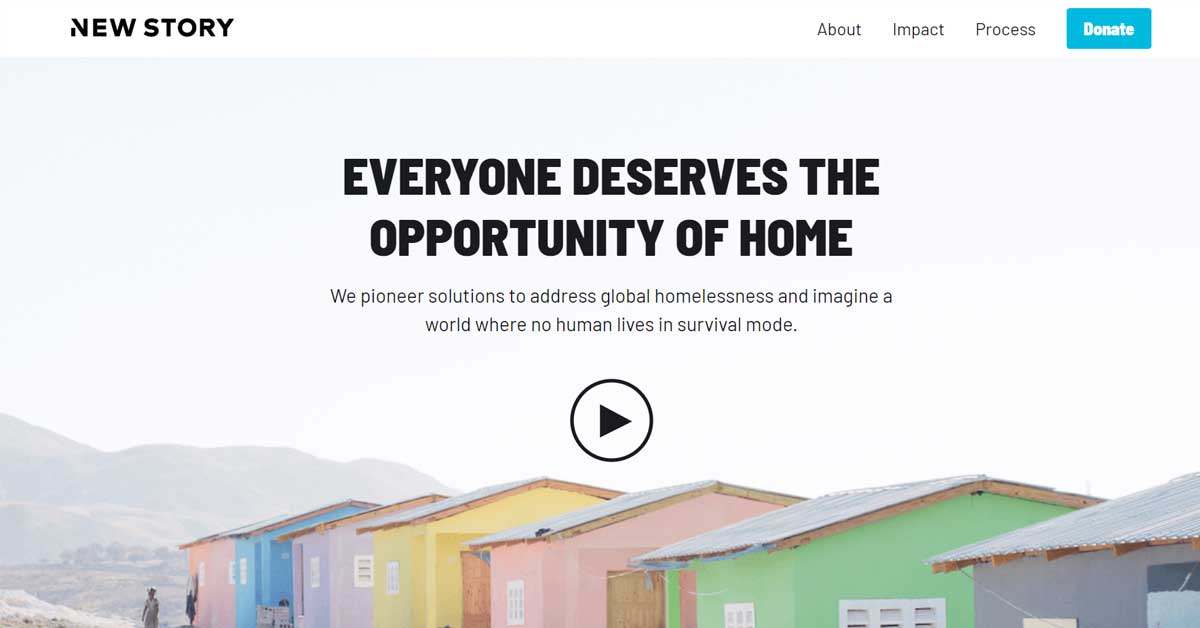 New Story Non Profit Website Design Example