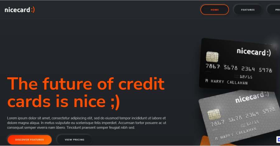 Nicecard - Neumorphism Website Examples