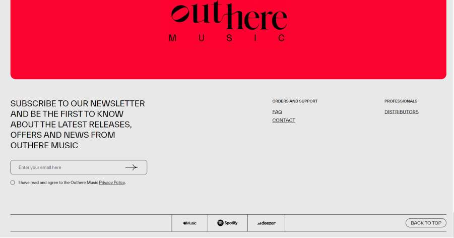 Outhere - Footer Design Example