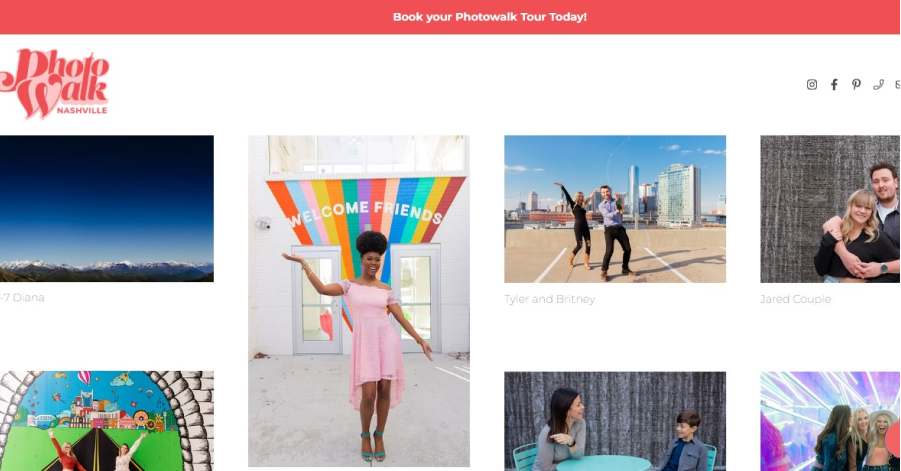 Photowalk Nashville - Call to Action Website Examples