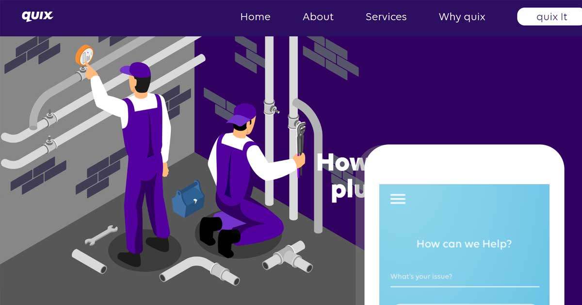 Quix Plumber Website Design Example