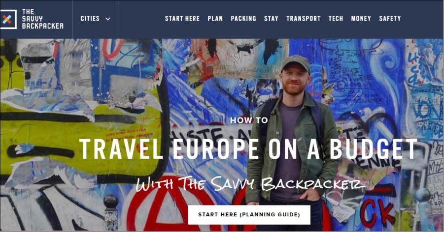 The Savvy Backpacker - Niche Website Examples