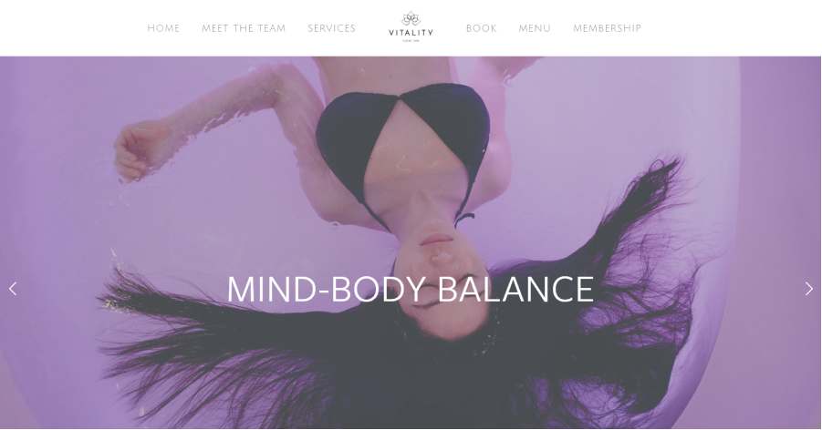 Vitality Float Spa - Massage Website Example