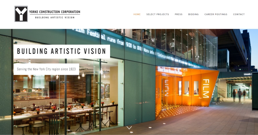 Yorke Construction - Construction Website Design
