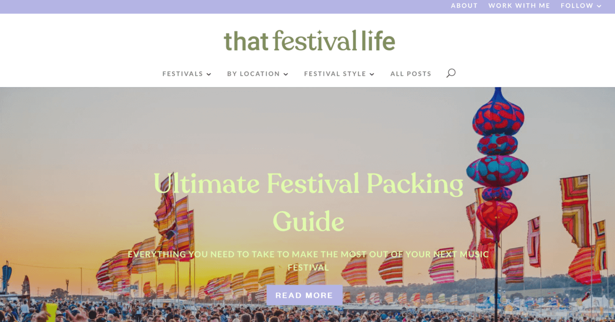that festival life - Adventure Website Examples